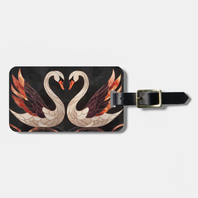 Elegante Art Deco Gepäckanhänger (Vorderseite horizontal)