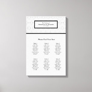 Elegante Art Deco-Hochzeitssitzordnung (6 Tische) Leinwanddruck
