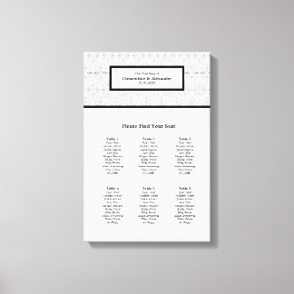 Elegante Art Deco-Hochzeitssitzordnung (6 Tische) Leinwanddruck