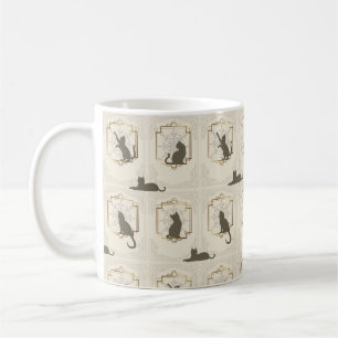 Elegante Art Deco Katzen - Beige Kaffeetasse