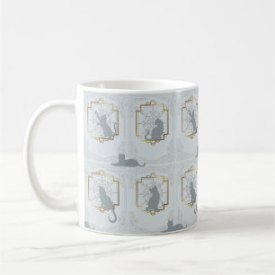 Elegante Art Deco Katzen - Hellgrau Kaffeetasse