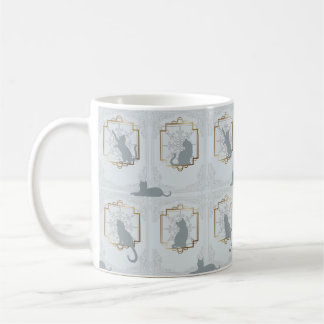 Elegante Art Deco Katzen - Hellgrau Kaffeetasse
