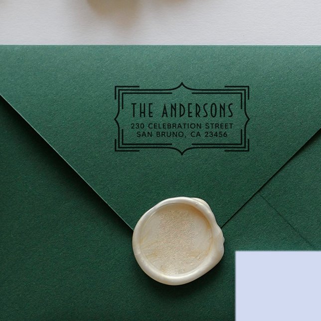 Elegante Art Deco Rahmen | Benutzerdefinierte Rück Gummistempel (Rubber Stamp Mock-up)