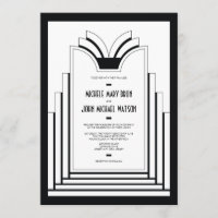 Elegante Art Deco Rahmen Retro Hochzeit Einladung