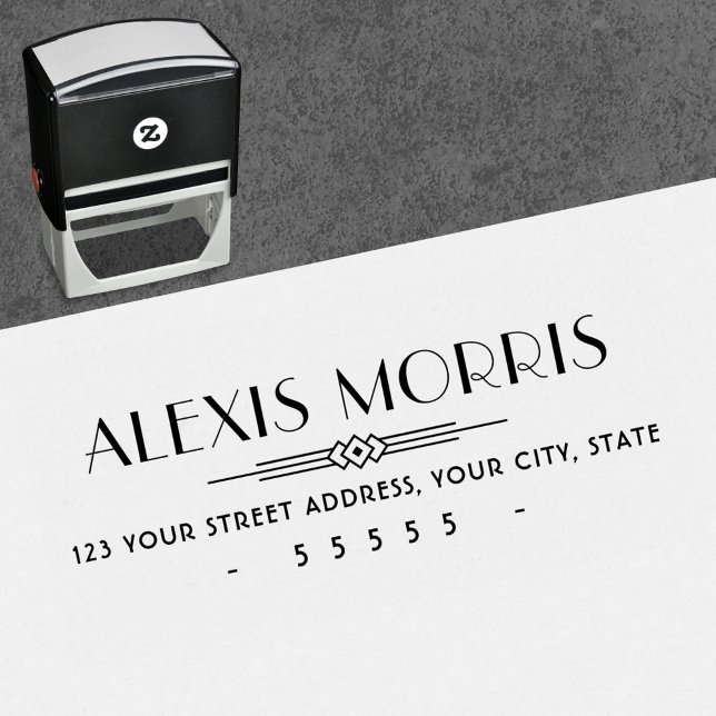 Elegante Art Déco Rücksendeadresse Permastempel (Von Creator hochgeladen)