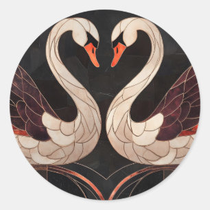 Elegante Art Deco Runder Aufkleber