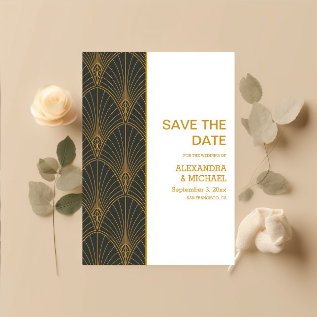 Elegante Art Deco Save The Date (Von Creator hochgeladen)