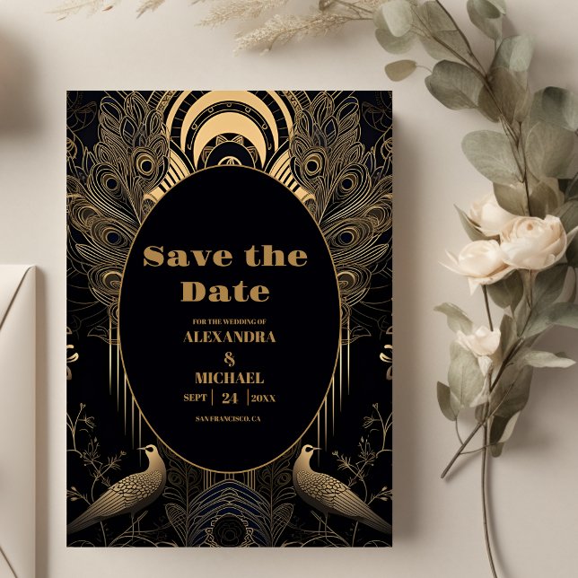 Elegante Art Deco Save The Date (Von Creator hochgeladen)