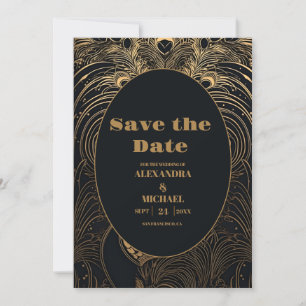 Elegante Art Deco Save The Date