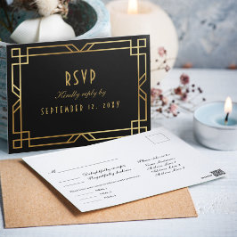 Elegante Art Deco Schwarzer Rahmen UAWG Postkarte