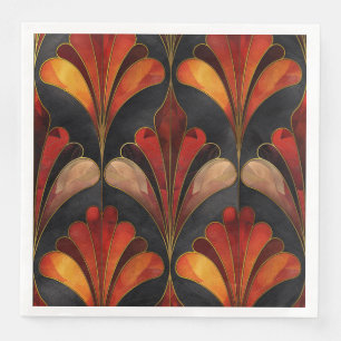 Elegante Art Deco Schwarzes Gold Serviette