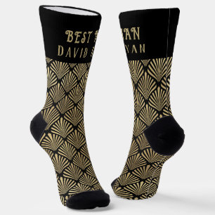 Elegante Art Deco Trauzeuge Monogram Wedding Socken