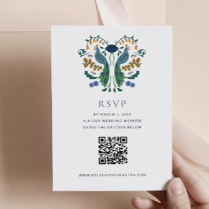 Elegante Art Deco UAWG Enclosure Card mit QR Code RSVP Karte