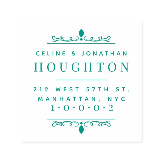 Elegante Art Deco Verheiratete Luganersee Rücksend Permastempel (Design)