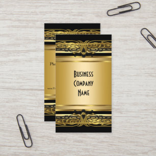 Elegante Art Deco Visitenkarte Gold Schwarz