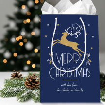 Elegante Art Deco Weihnachts-Rentiere in Dunkelbla