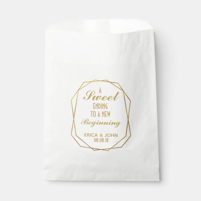 Elegante Art Deko Gastgeschenk Hochzeit Bag Sweet  Geschenktütchen (Vorderseite)