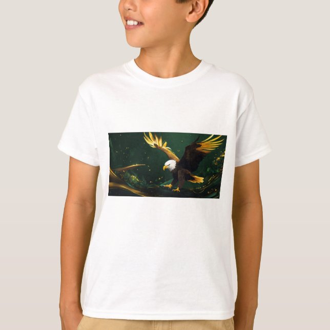 Elegante Art Eagle Landing Page - Dunkles Theme De T-Shirt (Vorderseite)