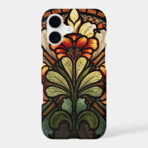 Elegante Art Nouveau-Buntglas-Blumen