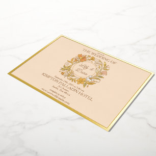 Elegante Art Nouveau Floral Hochzeit Einladung