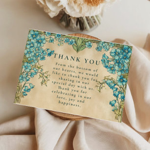 Elegante Art Nouveau Florale Hochzeit Dankeskarte