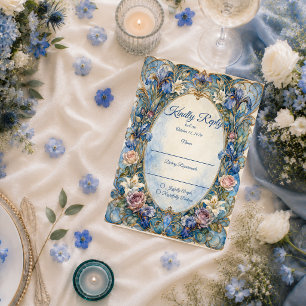 Elegante Art Nouveau Florale Hochzeit RSVP Karte