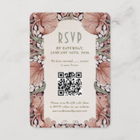 Elegante Art Nouveau-Hochzeits-Antwortkarte mit QR