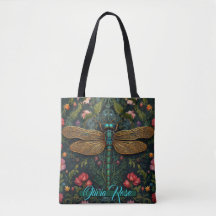 Elegante Art Nouveau Libelle Boho Botanisch