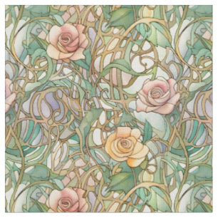 Elegante Art Nouveau Rosen Stoff
