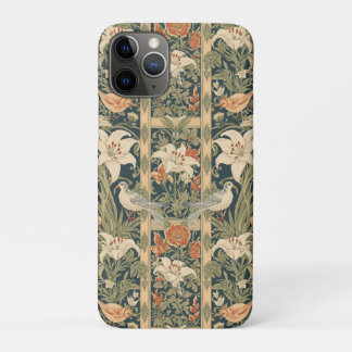 Elegante Art Nouveau Vintage Botanik Vogel Lilie Case-Mate iPhone Hülle