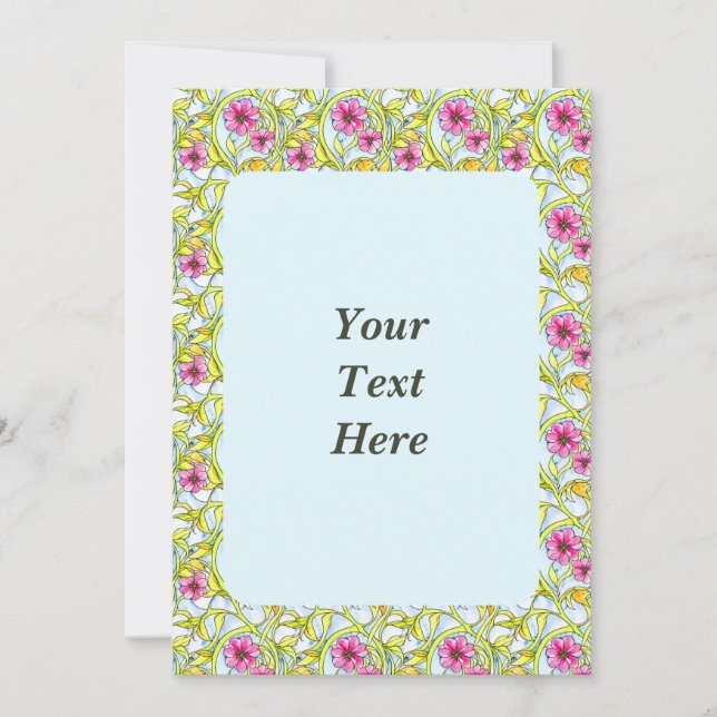 Elegante Art Nouveau Watercolor Einladung (Vorderseite)