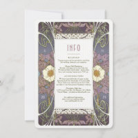 Elegante Art Nouveau Wedding Info Card