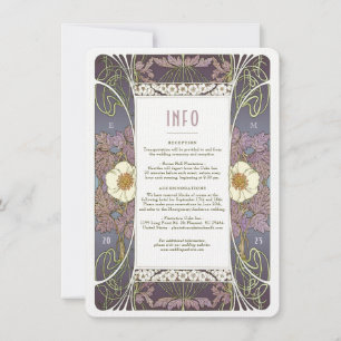 Elegante Art Nouveau Wedding Info Card Einladung