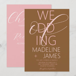 ELEGANTE Art PINK Terrakotta-Hochzeitseinladung Einladung