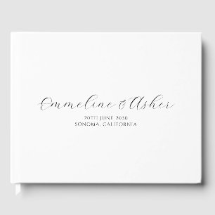 Elegante Art Script Serif Personalisiert Hochzeit Gästebuch