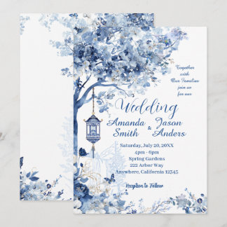 Elegante asiatisch inspirierte romantische Hochzei Einladung