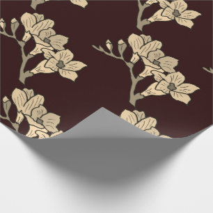 Elegante asiatische Gladiolen Blumen floral braun Geschenkpapier
