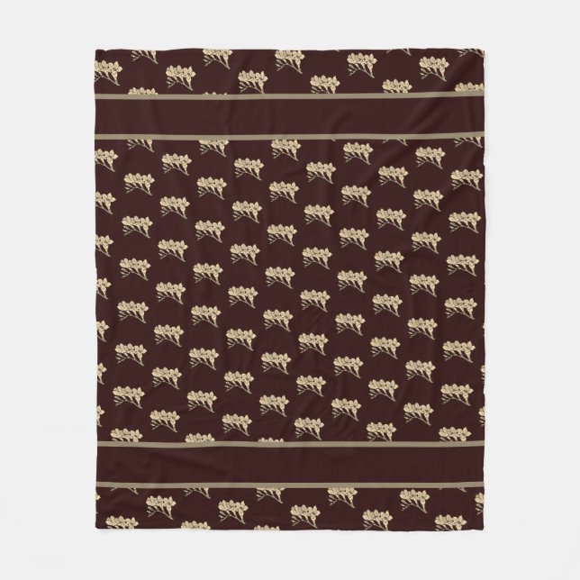 Elegante asiatische Gladioli-Blume Blumenbraun Fleecedecke (Vorderseite)