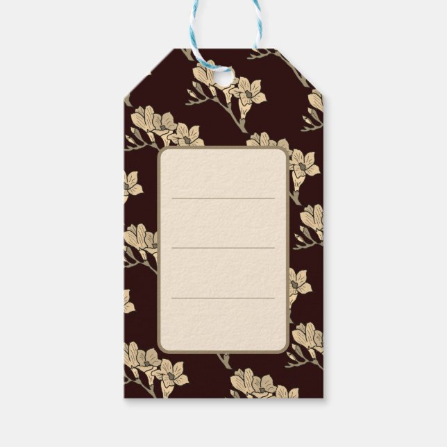 Elegante asiatische Gladioli-Blume Blumenbraun Geschenkanhänger (Vorderseite)