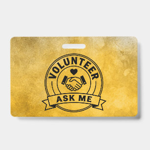 Elegante Ask Me Freiwilligen-Veranstaltungsmitarbe Ausweis