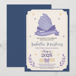Elegante ASL Gratulations- Abschlussfeier Einladung