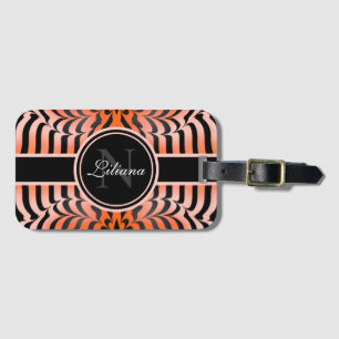 Elegante Ästhetik Orange & Black Tiger Skin Print Gepäckanhänger