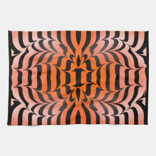 Elegante Ästhetik Orange & Black Tiger Skin Print Geschirrtuch
