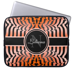 Elegante Ästhetik Orange & Black Tiger Skin Print Laptopschutzhülle
