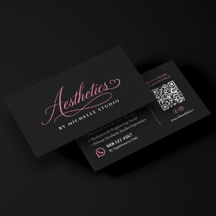 Elegante Ästhetik Schrift Schwarz Rosa Ästhetikeri Visitenkarte
