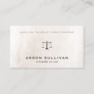 Elegante Attorney Ivory White Marble Business Card Visitenkarte