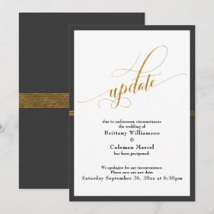 Elegante, aufgeschobene Wedding Gray & Gold Stripe Einladung