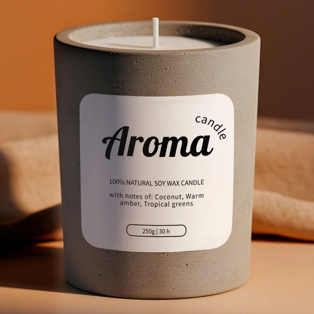 Elegante Aufkleber für weiße und schwarze Kerzen (Minimalist White & Black Candle Labels Stickers)