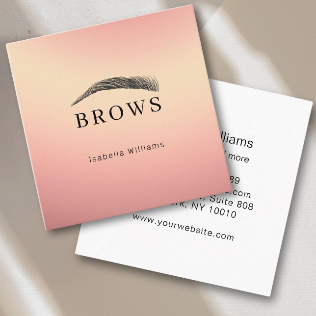 Elegante Augenbrauen Quadratische Visitenkarte (Elegant eyebrows square business card)