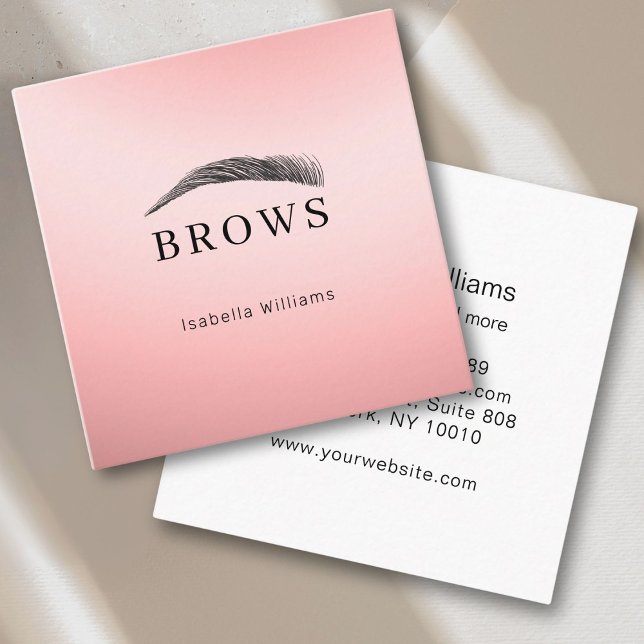 Elegante Augenbrauen Quadratische Visitenkarte (Elegant eyebrows square business card)